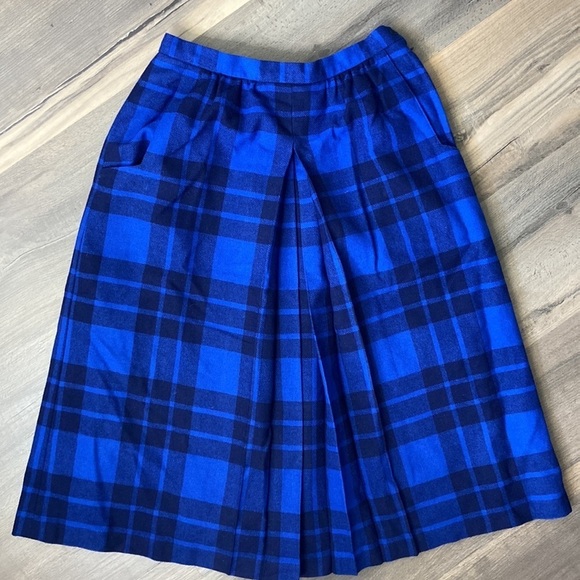 Vintage Laird-Portch of Scotland Women’s Blue Tartan Plaid Wool Skirt Size 28” - Picture 13 of 16